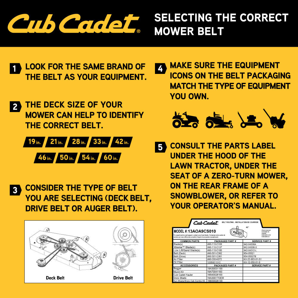 Cub cadet 60 inch online deck belt
